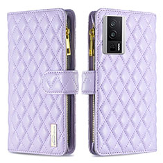 Coque Portefeuille Livre Cuir Etui Clapet B11F pour Xiaomi Redmi K60 5G Violet