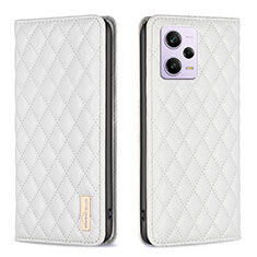 Coque Portefeuille Livre Cuir Etui Clapet B11F pour Xiaomi Redmi Note 12 Pro+ Plus 5G Blanc