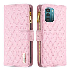 Coque Portefeuille Livre Cuir Etui Clapet B12F pour Nokia G11 Or Rose