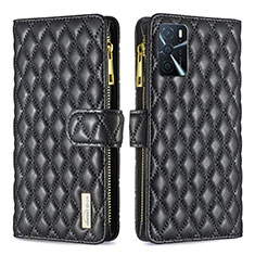 Coque Portefeuille Livre Cuir Etui Clapet B12F pour Oppo A16 Noir