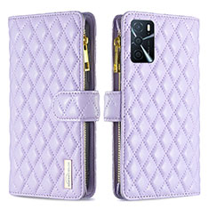 Coque Portefeuille Livre Cuir Etui Clapet B12F pour Oppo A16 Violet