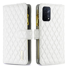 Coque Portefeuille Livre Cuir Etui Clapet B12F pour Oppo A54 5G Blanc