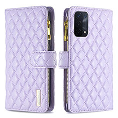 Coque Portefeuille Livre Cuir Etui Clapet B12F pour Oppo A74 5G Violet