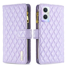 Coque Portefeuille Livre Cuir Etui Clapet B12F pour Oppo A96 5G Violet