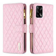 Coque Portefeuille Livre Cuir Etui Clapet B12F pour Oppo F19s Or Rose