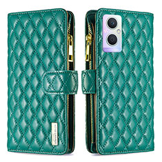 Coque Portefeuille Livre Cuir Etui Clapet B12F pour Oppo F21 Pro 5G Vert