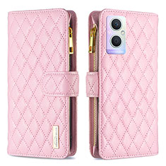 Coque Portefeuille Livre Cuir Etui Clapet B12F pour Oppo Reno7 Lite 5G Or Rose