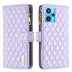 Coque Portefeuille Livre Cuir Etui Clapet B12F pour Realme 9 4G Violet