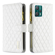 Coque Portefeuille Livre Cuir Etui Clapet B12F pour Realme 9 5G Blanc