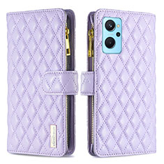 Coque Portefeuille Livre Cuir Etui Clapet B12F pour Realme 9i 4G Violet