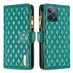 Coque Portefeuille Livre Cuir Etui Clapet B12F pour Realme C31 Vert