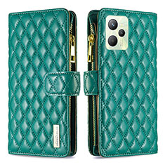 Coque Portefeuille Livre Cuir Etui Clapet B12F pour Realme Narzo 50A Prime Vert