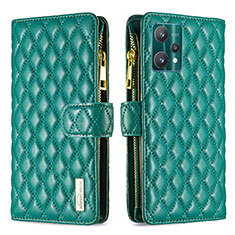 Coque Portefeuille Livre Cuir Etui Clapet B12F pour Realme Q5 5G Vert