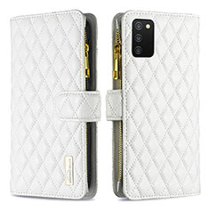 Coque Portefeuille Livre Cuir Etui Clapet B12F pour Samsung Galaxy A02s Blanc