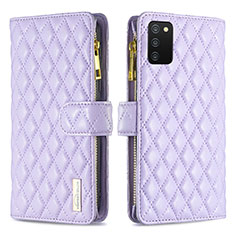 Coque Portefeuille Livre Cuir Etui Clapet B12F pour Samsung Galaxy A02s Violet