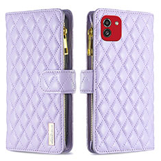 Coque Portefeuille Livre Cuir Etui Clapet B12F pour Samsung Galaxy A03 Violet