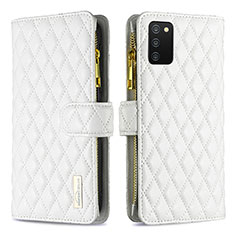 Coque Portefeuille Livre Cuir Etui Clapet B12F pour Samsung Galaxy A03s Blanc