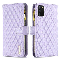 Coque Portefeuille Livre Cuir Etui Clapet B12F pour Samsung Galaxy A03s Violet