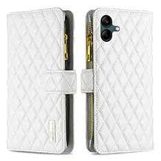 Coque Portefeuille Livre Cuir Etui Clapet B12F pour Samsung Galaxy A04 4G Blanc