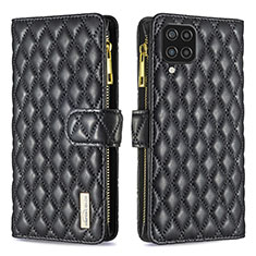 Coque Portefeuille Livre Cuir Etui Clapet B12F pour Samsung Galaxy A12 Nacho Noir