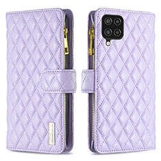 Coque Portefeuille Livre Cuir Etui Clapet B12F pour Samsung Galaxy A12 Violet