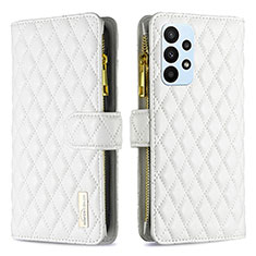 Coque Portefeuille Livre Cuir Etui Clapet B12F pour Samsung Galaxy A23 5G Blanc