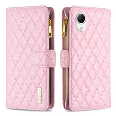 Coque Portefeuille Livre Cuir Etui Clapet B12F pour Samsung Galaxy A23 5G SC-56C Or Rose