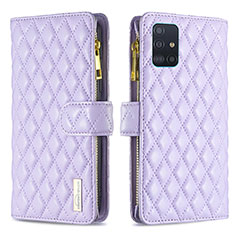 Coque Portefeuille Livre Cuir Etui Clapet B12F pour Samsung Galaxy A51 5G Violet