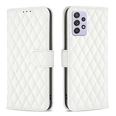 Coque Portefeuille Livre Cuir Etui Clapet B12F pour Samsung Galaxy A52s 5G Blanc