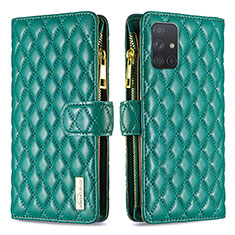 Coque Portefeuille Livre Cuir Etui Clapet B12F pour Samsung Galaxy A71 4G A715 Vert