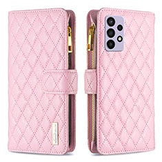 Coque Portefeuille Livre Cuir Etui Clapet B12F pour Samsung Galaxy A72 4G Or Rose