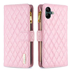 Coque Portefeuille Livre Cuir Etui Clapet B12F pour Samsung Galaxy F04 Or Rose