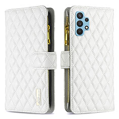 Coque Portefeuille Livre Cuir Etui Clapet B12F pour Samsung Galaxy M32 5G Blanc