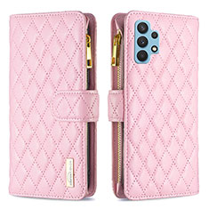 Coque Portefeuille Livre Cuir Etui Clapet B12F pour Samsung Galaxy M32 5G Or Rose