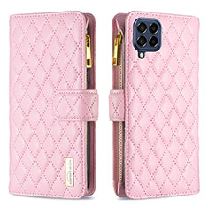 Coque Portefeuille Livre Cuir Etui Clapet B12F pour Samsung Galaxy M53 5G Or Rose