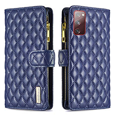 Coque Portefeuille Livre Cuir Etui Clapet B12F pour Samsung Galaxy S20 FE 4G Bleu