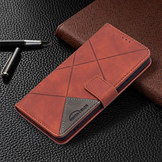 Coque Portefeuille Livre Cuir Etui Clapet B12F pour Samsung Galaxy S21 5G Marron