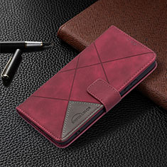 Coque Portefeuille Livre Cuir Etui Clapet B12F pour Samsung Galaxy S22 Plus 5G Rouge