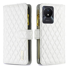 Coque Portefeuille Livre Cuir Etui Clapet B12F pour Vivo Y02 Blanc