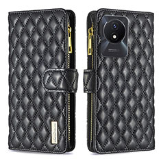 Coque Portefeuille Livre Cuir Etui Clapet B12F pour Vivo Y02 Noir