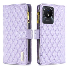 Coque Portefeuille Livre Cuir Etui Clapet B12F pour Vivo Y02 Violet