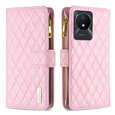 Coque Portefeuille Livre Cuir Etui Clapet B12F pour Vivo Y02A Or Rose