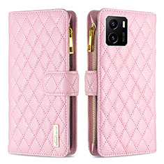 Coque Portefeuille Livre Cuir Etui Clapet B12F pour Vivo Y10 t1 Or Rose