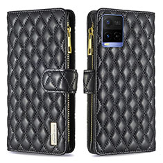 Coque Portefeuille Livre Cuir Etui Clapet B12F pour Vivo Y21 Noir