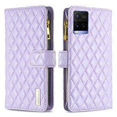 Coque Portefeuille Livre Cuir Etui Clapet B12F pour Vivo Y21t Violet