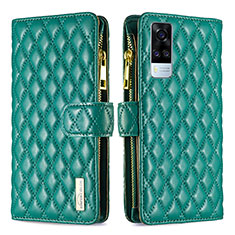 Coque Portefeuille Livre Cuir Etui Clapet B12F pour Vivo Y53s 4G Vert