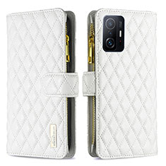 Coque Portefeuille Livre Cuir Etui Clapet B12F pour Xiaomi Mi 11T 5G Blanc