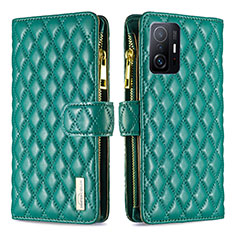 Coque Portefeuille Livre Cuir Etui Clapet B12F pour Xiaomi Mi 11T Pro 5G Vert