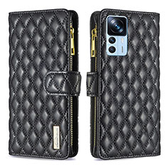 Coque Portefeuille Livre Cuir Etui Clapet B12F pour Xiaomi Mi 12T 5G Noir