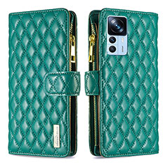 Coque Portefeuille Livre Cuir Etui Clapet B12F pour Xiaomi Mi 12T 5G Vert